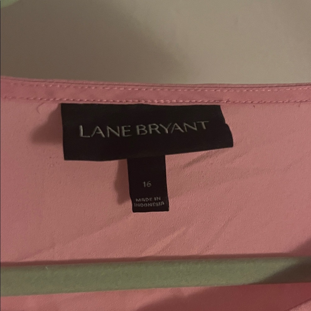 Lane Bryant Pink Ruffle Blouse - Picture 2 of 7